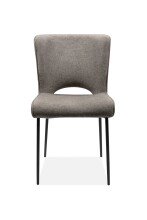 Esszimmerstuhl >Tom< (2er-Set) in Stoff grau / schwarz - 49x83,5x59,5 (BxHxT)