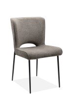 Esszimmerstuhl >Tom< (2er-Set) in Stoff grau / schwarz - 49x83,5x59,5 (BxHxT)