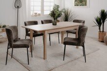 Esszimmerstuhl >Tom< (2er-Set) in Stoff grau / schwarz - 49x83,5x59,5 (BxHxT)