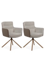 Drehstuhl >Logan< (2er-Set) in Cord beige +...
