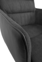 Drehstuhl >Logan< (2er-Set) in Stoff anthrazit + Lederoptik schwarz / schwarz