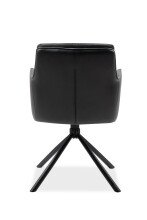 Drehstuhl >Logan< (2er-Set) in Stoff anthrazit + Lederoptik schwarz / schwarz