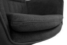 Drehstuhl >Logan< (2er-Set) in Stoff anthrazit + Lederoptik schwarz / schwarz
