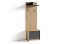 Sitzbank >BEN< in Eiche-Optik/Anthrazit 60 x 48 x...