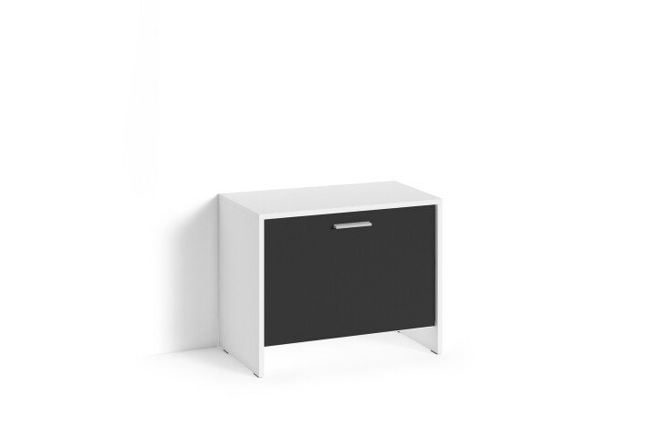 Sitzbank >BEN< in Weiß/Schwarz 60 x 48 x 35 cm (BxHxT)