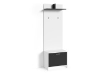 Sitzbank >BEN< in Weiß/Schwarz 60 x 48 x 35 cm (BxHxT)