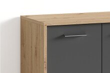 Schuhkommode >BEN< in Eiche-Optik/Anthrazit 63 x 83 x 35 cm (BxHxT)