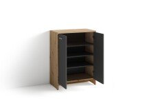 Schuhkommode >BEN< in Eiche-Optik/Anthrazit 63 x 83 x 35 cm (BxHxT)
