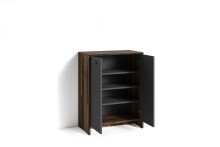 Schuhkommode >BEN< in Old-Wood-Optik/Anthrazit 63 x 83 x 35 cm (BxHxT)
