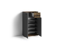 Schuhkommode >JAKOB< in Anthrazit/Old-Wood-Optik 60 x 102 x 30 cm (BxHxT)