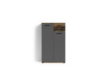 Schuhkommode >JAKOB< in Anthrazit/Old-Wood-Optik 60 x 102 x 30 cm (BxHxT)