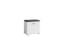 Sitzbank >JAKOB< in Weiß/Schwarz 48,5 H 49 x 30 cm (BxHxT)