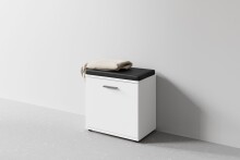 Sitzbank >JAKOB< in Weiß/Schwarz 48,5 H 49 x 30 cm (BxHxT)