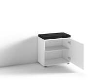 Sitzbank >JAKOB< in Weiß/Schwarz 48,5 H 49 x 30 cm (BxHxT)