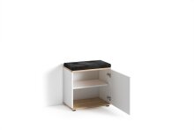 Sitzbank >JAKOB< in Weiß/Eiche-Optik 48,5 H 49 x 30 cm (BxHxT)