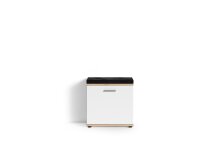 Sitzbank >JAKOB< in Weiß/Eiche-Optik 48,5 H 49 x 30 cm (BxHxT)