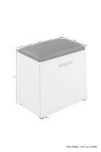 Sitzbank >JAKOB< in Weiß/Eiche-Optik 48,5 H 49 x 30 cm (BxHxT)