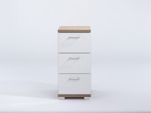 Seitenschrank >NEBRASKA< in Eiche-Optik/Weiß 35,5 x 74 x 31,5 cm (BxHxT)