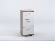 Seitenschrank >NEBRASKA< in Eiche-Optik/Weiß 35,5 x 74 x 31,5 cm (BxHxT)