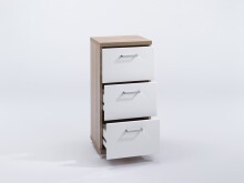 Seitenschrank >NEBRASKA< in Eiche-Optik/Weiß 35,5 x 74 x 31,5 cm (BxHxT)