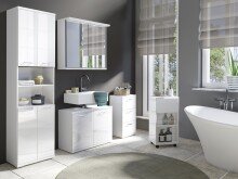 Seitenschrank >NEBRASKA< in Weiß 35,5 x 74 x 31,5 cm (BxHxT)