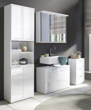 Seitenschrank >NEBRASKA< in Weiß 35,5 x 74 x 31,5 cm (BxHxT)