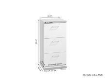 Seitenschrank >NEBRASKA< in Anthrazit/Weiß 35,5 x 74 x 31,5 cm (BxHxT)