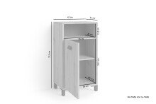 Seitenschrank >WELLNESS< in Weiß 42 x 77,5 x 31 cm (BxHxT)