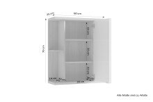 Spiegelschrank >NEBRASKA< in Weiß 60 x 70 x 25 cm (BxHxT)
