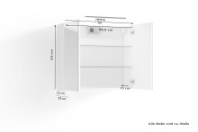 Spiegelschrank >SPREE< in weiß 70 x 60 x 20 cm (BxHxT)
