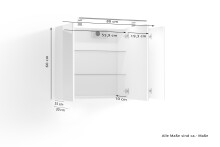 Spiegelschrank >SPREE< in weiß 80 x 60 x 20 cm (BxHxT)