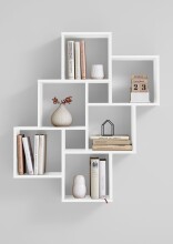 Wandregal >LAURIO 2< in Brillantweiß - 81,2x94,3x15,7cm (BxHxT)