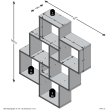 Wandregal >LAURIO 2< in Brillantweiß - 81,2x94,3x15,7cm (BxHxT)