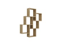 Wandregal >LAURIO 2< in Artisan Eiche Dekor - 81,2x94,3x15,7cm (BxHxT)