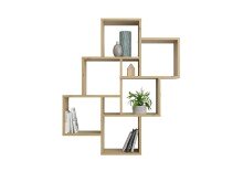 Wandregal >LAURIO 2< in Artisan Eiche Dekor - 81,2x94,3x15,7cm (BxHxT)