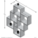 Wandregal >LAURIO 2< in Matera - 81,2x94,3x15,7cm (BxHxT)