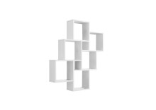 Wandregal >LAURIO 2< in matt weiß - 81,2x94,3x15,7cm (BxHxT)