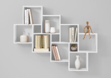 Wandregal >LAURIO 3< in Brillantweiß - 94,5x120,8x15,7cm (BxHxT)