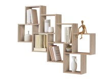 Wandregal >LAURIO 3< in Eiche Dekor - 94,5x120,8x15,7cm (BxHxT)