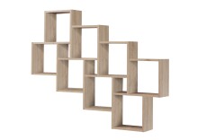 Wandregal >LAURIO 3< in Eiche Dekor - 94,5x120,8x15,7cm (BxHxT)