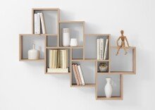 Wandregal >LAURIO 3< in Eiche Dekor - 94,5x120,8x15,7cm (BxHxT)