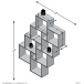 Wandregal >LAURIO 3< in Eiche Dekor - 94,5x120,8x15,7cm (BxHxT)
