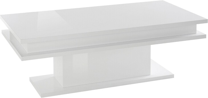 Couchtisch >Molfetta< in Weiß Hochglanz - 100x42x55cm (BxHxT)