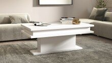 Couchtisch >Molfetta< in Weiß Hochglanz - 100x42x55cm (BxHxT)