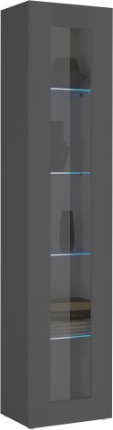 Vitrine >Benevent< in Anthrazit matt - 40x180x30cm (BxHxT)