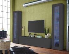 Vitrine >Benevent< in Anthrazit matt - 40x180x30cm (BxHxT)