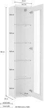 Vitrine >Benevent< in Anthrazit matt - 40x180x30cm (BxHxT)