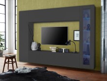 TV-Board >Benevent< in Anthrazit matt - 180x40x30cm (BxHxT)