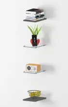 Wandboard >Benevent< (4-teilig) in Anthrazit matt -...