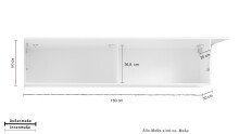 Klapphängeschrank >Benevent< in Weiß Hochglanz - 180x40x30cm (BxHxT)